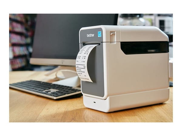 Brother TD-2125NWB - Etikettskriver - direktetermisk - Rull (6,3 cm) - 203 dpi - inntil 152.4 mm/sek - Bluetooth 5.2, seriell, USB 2.0, LAN, Wi-Fi(...