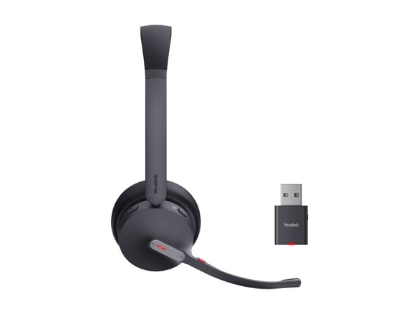 Yealink WH64 Hybrid Dual - Hodesett - on-ear - DECT / Bluetooth - trådløs - USB-A via DECT adapter, USB-C - Certified for Microsoft Teams
