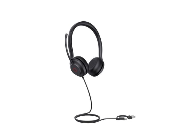 Yealink UH35 Dual - Hodesett - on-ear - kablet - USB-A, USB-C - svart - Certified for Microsoft Teams, UC-sertifisert
