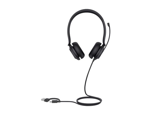 Yealink UH35 Dual - Hodesett - on-ear - kablet - USB-A, USB-C - svart - Certified for Microsoft Teams, UC-sertifisert