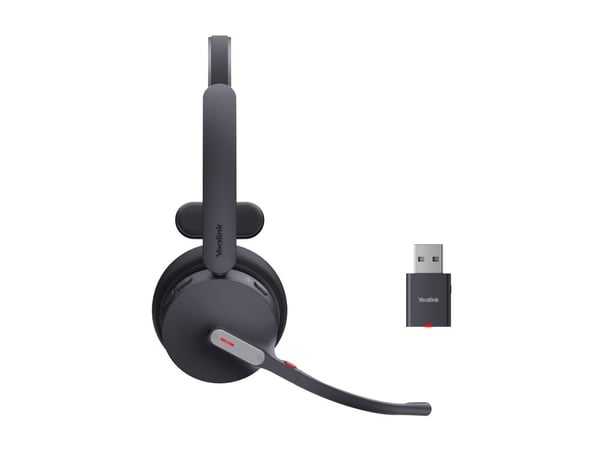 Yealink WH64 Hybrid Mono - Hodesett - on-ear - DECT / Bluetooth - trådløs - USB-A via DECT adapter, USB-C - UC-sertifisert