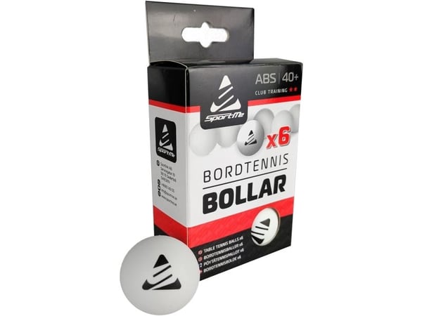 Bordtennisballer 6 stk Hvit
