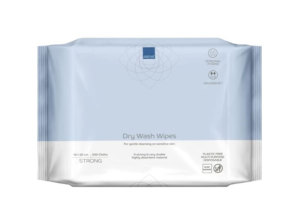 Tør Vaskeklud, ABENA PREMIUM, 20x18cm, hvid, renrumsproduceret, 100% viskose, 50 gsm - (10 stk.)