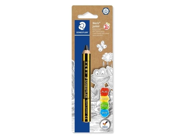 Staedtler Noris Junior, 2B, Svart, Gul, Rund, Konst, Skola, 1 styck