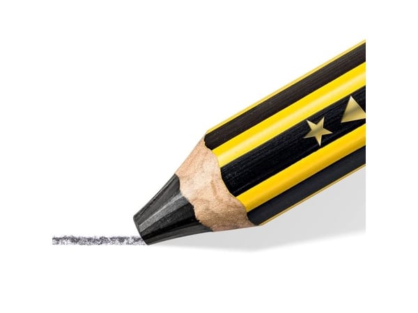 Staedtler Noris Junior, 2B, Sort, Gult, Rund, Kunst, Skole, 1 stykker
