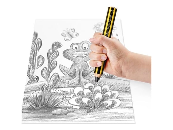 Staedtler Noris Junior, 2B, Sort, Gult, Rund, Kunst, Skole, 1 stykker