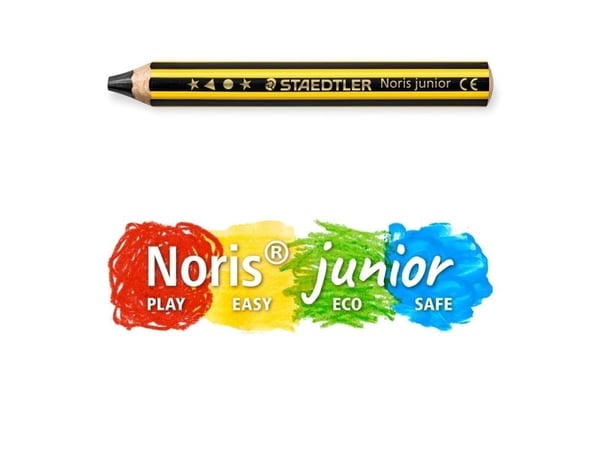 Staedtler Noris Junior, 2B, Sort, Gult, Rund, Kunst, Skole, 1 stykker
