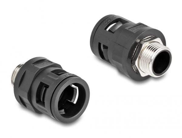 Delock - Conduit fitting - with brass external thread M20 - svart (en pakke 2)