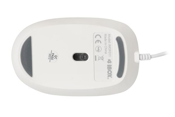 iBOX Seagull - Mus - høyre- og venstrehåndet - optisk - 3 knapper - kablet - USB - hvit