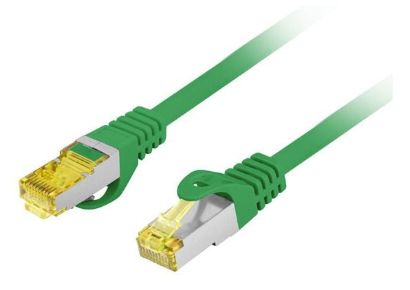Lanberg - Koblingskabel - RJ-45 (hann) til RJ-45 (hann) - 6 mm - S/FTP - CAT 6a - halogenfri, formstøpt, uten hindringer, flertrådet - grønn, RAL 6024