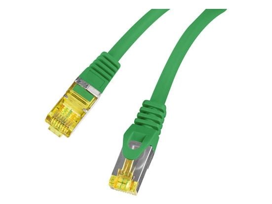 Lanberg - Koblingskabel - RJ-45 (hann) til RJ-45 (hann) - 6 mm - S/FTP - CAT 6a - halogenfri, formstøpt, uten hindringer, flertrådet - grønn, RAL 6024