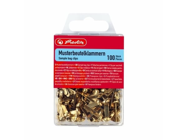 herlitz pyöreäkärkiset näytepussin pidikkeet, messingin väriset, 15 mm metallia, pään leveys: xx.x mm, parempaan sulkemiseen (8770307)