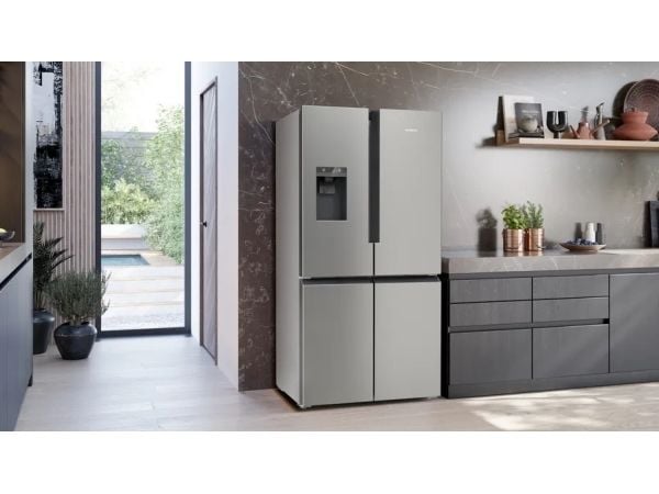 Siemens KF96DPPEA, Frittstående, Fransk Dør, Rustfritt stål, Glass, 574 l, SN-T