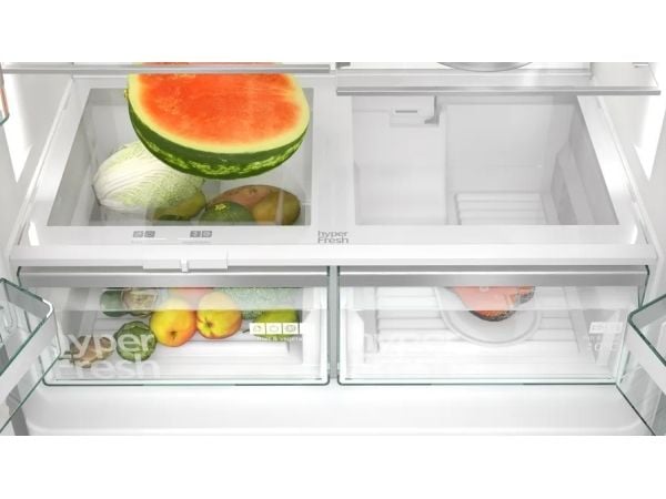 Siemens KF96DPPEA, Frittstående, Fransk Dør, Rustfritt stål, Glass, 574 l, SN-T