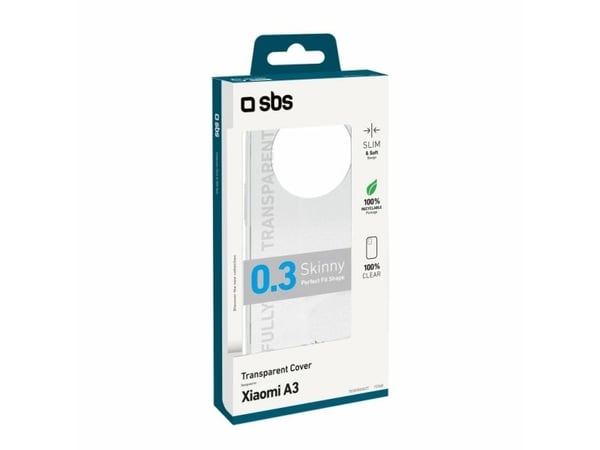 SBS TESKINXIA3T, Etui, Xiaomi, Redmi A3, 17 cm (6.71"), Gjennomsiktig