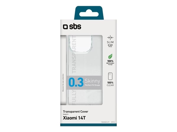 SBS Skinny, Etui, Xiaomi, 14T, 16,9 cm (6.67"), Gjennomsiktig