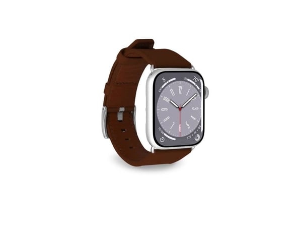 PURO PUAW40ECLASSICBRWN, Klockarmband, Apple, Apple Watch, Läder, Metall, Silver