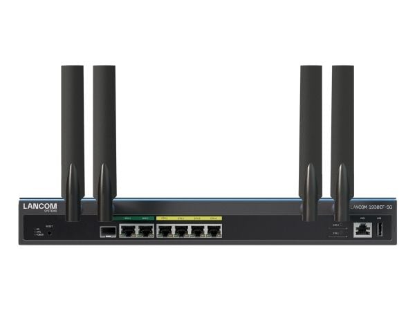 LANCOM 1930EF-5G (EU), musta, Työpöytä-/seinäkiinnitys, 1 tuuletin(ta), Ulkoinen, 10,100,1000 Mbit/s, 5G