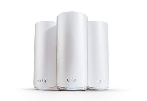 NETGEAR Orbi 870 Series RBE873 - Wi-Fi-system - (ruter, 2 utvidere) - inntil 9000 kvadratfot - maske 10GbE, 2.5GbE, Wi-Fi 7 Multibånd