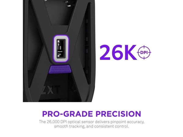 NZXT MS-101NB-01, Oikeakätinen, Optinen, Langaton RF, 26000 DPI, 0,2 ms, musta
