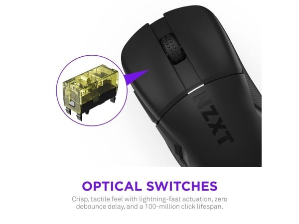 NZXT MS-101NB-01, Oikeakätinen, Optinen, Langaton RF, 26000 DPI, 0,2 ms, musta