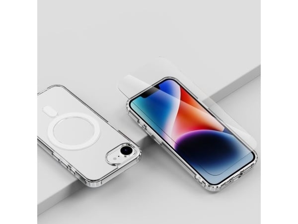 4smarts - 3-in-1 Premium Starter Set - baksidedeksel for mobiltelefon - MagSafe-samsvar - gjennomsiktig, hvit - for Apple iPhone 16e