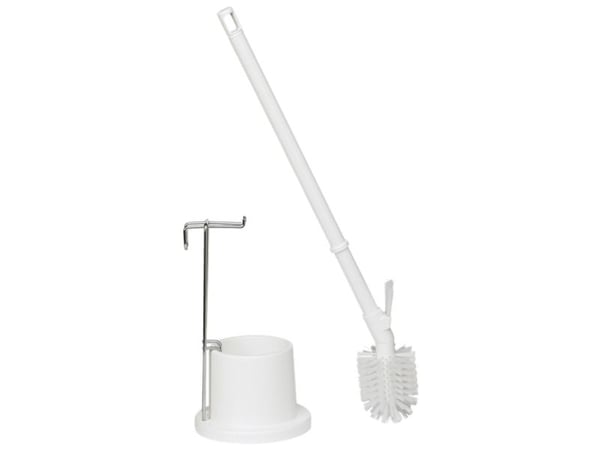 Toalettbørste, Vikan, 72x18x18 cm, hvit, galvanisert stål/polyester/PP, 33 % resirkulert plast