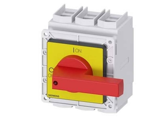Siemensin kuormakytkin, punainen, keltainen, 3-napainen, 185 mm², 160 A, 690 V/AC, 3LD23050TK13, 3P, IP65, 169 mm, 220 mm, 305 mm, 200 mm