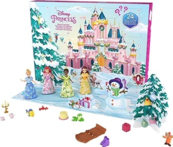 Disney Princess julekalender med hårpynt - 24 låger