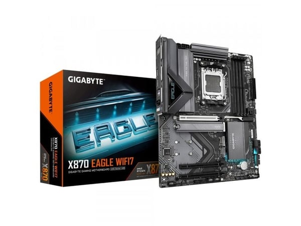 Gigabyte X870 EAGLE WIFI7 - Hovedkort - ATX - Socket AM5 - AMD X870 Chipset - USB-C 3.2 Gen 2x2, USB4, USB 3.2 Gen 1, USB 3.2 Gen 2 - 2.5 Gigabit L...