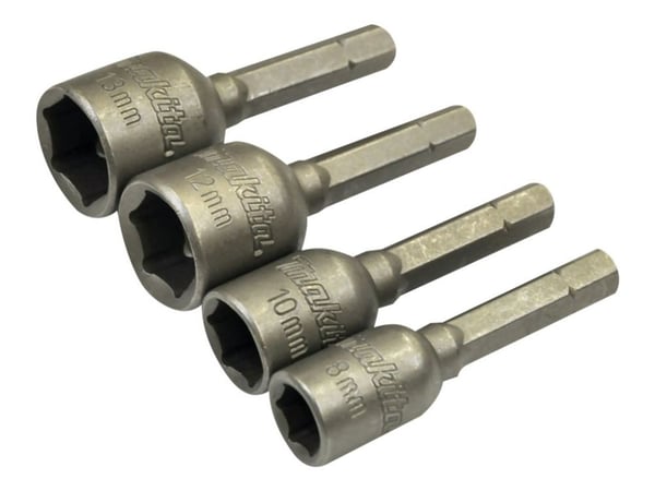 Makita - Koppnøkkelsett - 4 deler - 8 mm, 10 mm, 12 mm, 13 mm - heksagonal - lengde: 48 mm