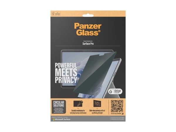 PanzerGlass - Skjermbeskyttelse for nettbrett - ultrabred passform - glass - med personvernsfilter - for Microsoft Surface Pro X, Pro X for Busines...