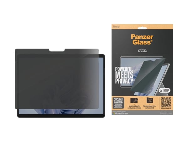 PanzerGlass ® Privacy Screen Protector Microsoft Surface Pro X | Pro 8 | Pro 9 | Pro 10 | Pro 11th Edition | Ultra-Wide Fit, Microsoft, Microsoft -...