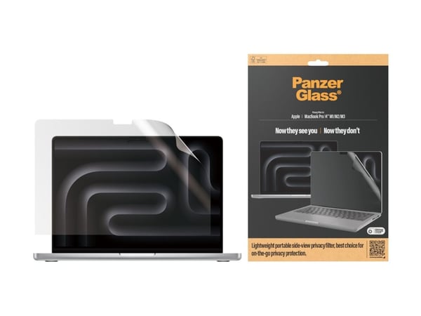PanzerGlass ® Privacy Filter MacBook Pro 14" | M1 | M2 | M3 | M4, Apple, Apple - Macbook Pro 14“, Asennus kuivana, Naarmuuntumisenkestävä, Läpinäky...