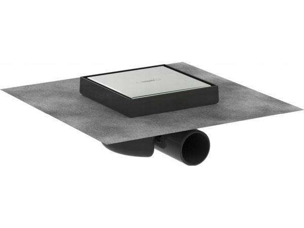 hansGrohe RainDrain Spot kvadratisk afløbsskål 150 x 150 mm børstet rustfrit stål