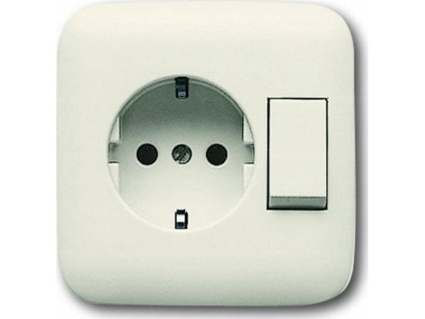 ABB 4310/6 EUJ-212, Hallintaelementti, Valkoinen, Duroplast, 2P+PE, IP20, 81 mm