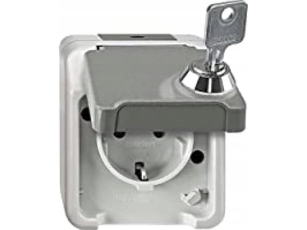 Merten MEG2423-8029, Harmaa, IP44, 250 V, 16 A, 73 mm, 70 mm
