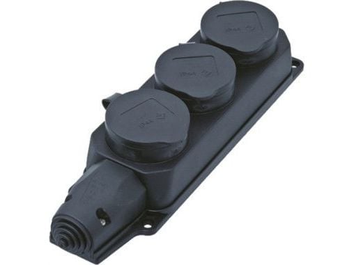 Bachmann 381.109, IP44, Musta, 3 AC-pistorasia(a), 230 V, 16 A, 1 kpl