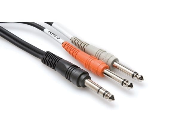 Hosa Technology TRS/2 x TS, hankontakt, 2 x 6,35 mm TS, hankontakt, 3 m, svart
