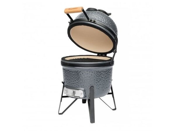 BergHOFF 2415703, Barbecue, 33 cm, Svart, Grå, Rund, Bambus, Støpejern, Keramisk, Rustfritt stål, Stein, 4 ben