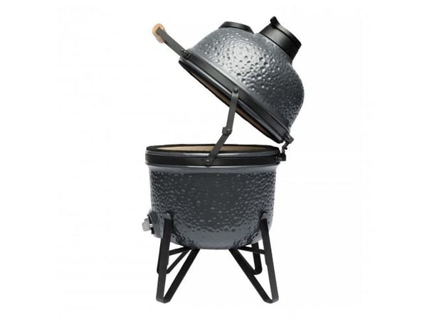 BergHOFF 2415703, Barbecue, 33 cm, Svart, Grå, Rund, Bambus, Støpejern, Keramisk, Rustfritt stål, Stein, 4 ben