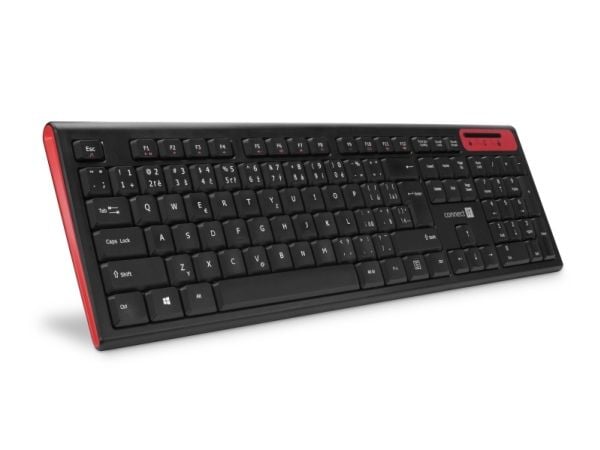 Connect IT CKB-3000-CS, Full størrelse (100 og), Trådløs, RF kabel-fri, Sort, Rød