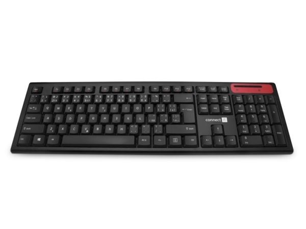 Connect IT CKB-3000-CS, Full størrelse (100 og), Trådløs, RF kabel-fri, Sort, Rød