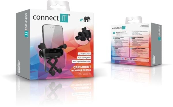Connect IT CMC-2022-SL, Mobiltelefon/Smartphone, Bil, Sort