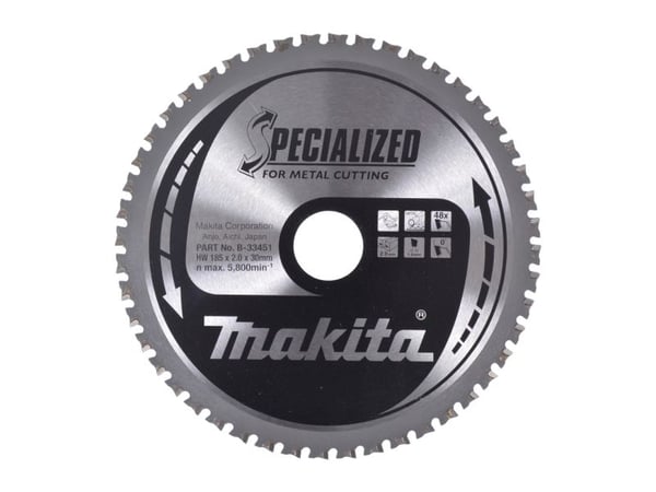 Makita Specialized, Metall, 18,5 cm, 3 cm, 5800 RPM, 2 mm, Makita