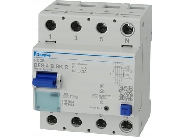 HPFI jordfelsbrytare 40A 30mA 4P B AC/DC
