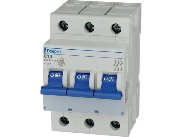 DOEPKE LS-Schalter C10A DLS-6H-C10-3-6-KA 6kA 3-polig 400V C-Characteristic DLS-6H-C10-3-6-KA (09914291)