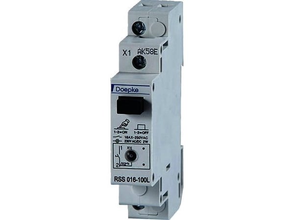 DOEPKE ohjauskytkin 16A RSS016-100L LEDillä 1-napainen 16A,1 S RSS016-100L (09981075)