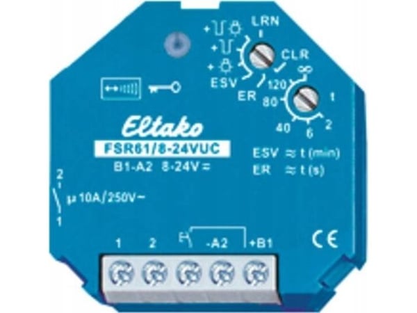 ELTAKO FSR61/8-24V UC radiotoimilaite uppoasennettuna 1 NO-koskettimen 10A/250V AC (30100004)