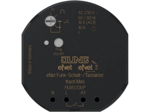 JUNG FM AS 10 UP, Vekslingsaktuator, Flush-montert, 868 MHz, 20 mW, 100 m, Sort